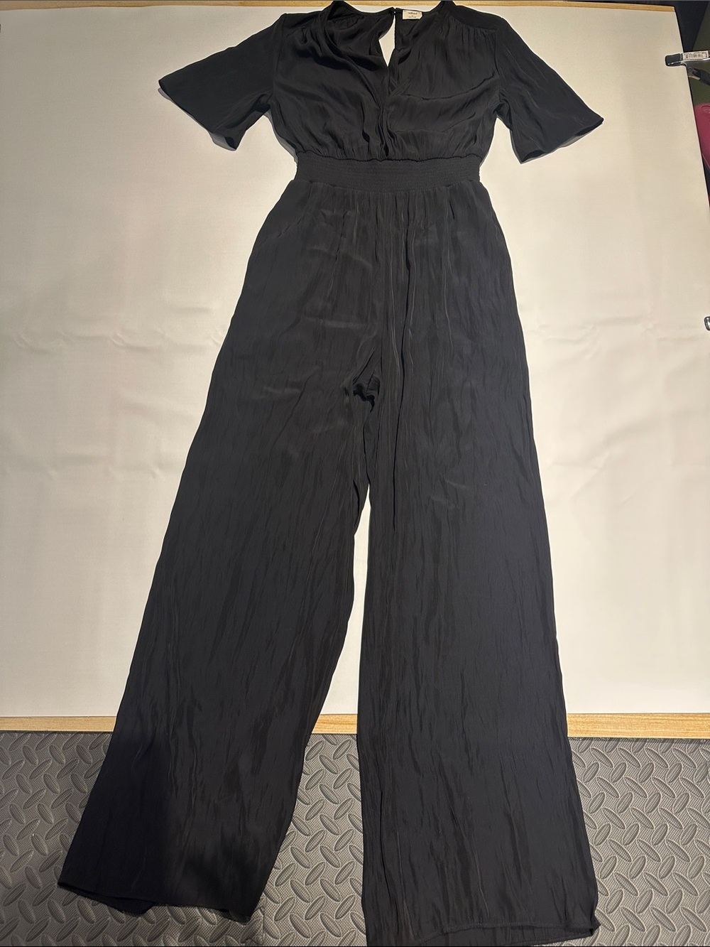 Wilfred Black Wide-Leg Short-Sleeve Jumpsuit